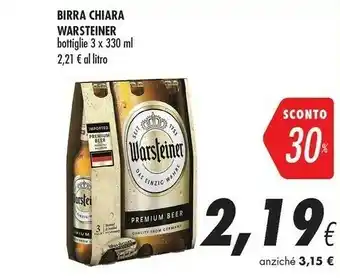 Coop Warsteiner Birra Chiara 330ml offerta