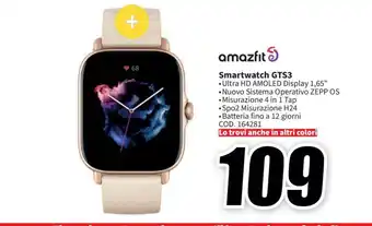 MediaWorld amazfit Smartwatch GTS3 offerta