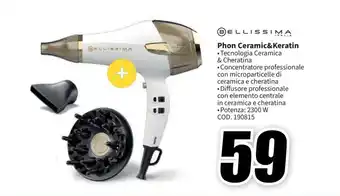 MediaWorld BELLISSIMA Phon Ceramic&Keratin offerta