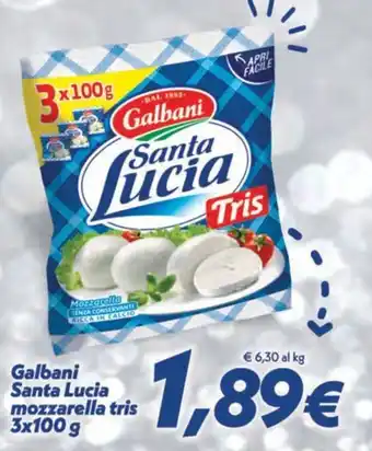 Iper Super Conveniente Galbani Santa Lucia mozzarella tris 3x100 g offerta