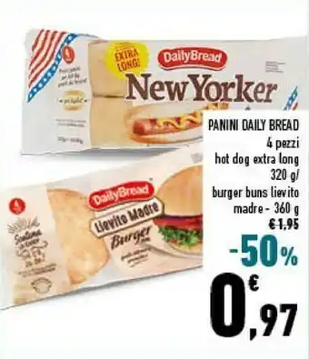 Conad Daily bread Panini Hot Dog Extra Long/ Burger Buns Lievito Madre offerta