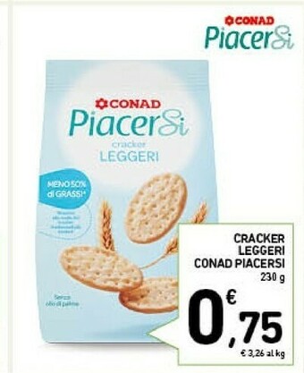 Conad Conad - Crackers Leggeri Piacersi 230 G(ml) offerta
