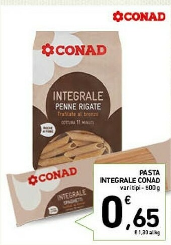 Conad Conad - Integrale Penne Rigate 500 G(ml) offerta
