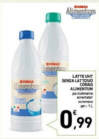 Conad Conad - Latte Parzialmente Scremato A Lunga Conservazione Alimentum Conad 1000 G(ml) offerta