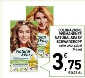 Conad Schwarzkopf Colorazione Permanente Natural & Easy offerta
