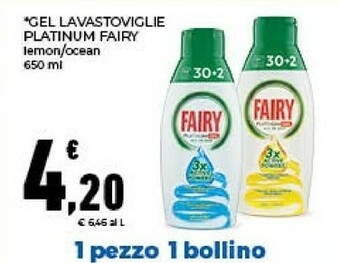 Conad Fairy Gel Lavastoviglie Platinum offerta