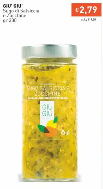Prezzemolo e Vitale Giu' Giu' Sugo di Salsiccia e Zucchine 300 gr offerta