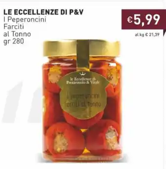 Prezzemolo e Vitale Le Eccellenze Di P&V I Peperoncini Farciti Al Tonno 280 gr offerta