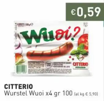 Prezzemolo e Vitale Citterio Wurstel Wuoi x4 100 gr offerta