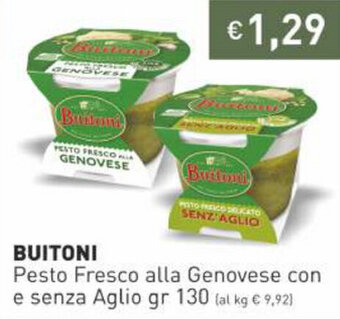 Prezzemolo e Vitale Buitoni Pesto Fresco Alla Genovese con e Senza Aglio 130 gr offerta