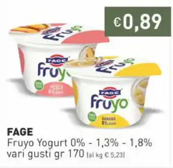 Prezzemolo e Vitale Fage Fruyo Yogurt 0% - 1.3% - 1.8% 170 gr offerta