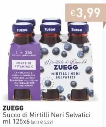 Prezzemolo e Vitale Zuegg Succo di Mirtilli Neri Selvatici 125x6 ml offerta