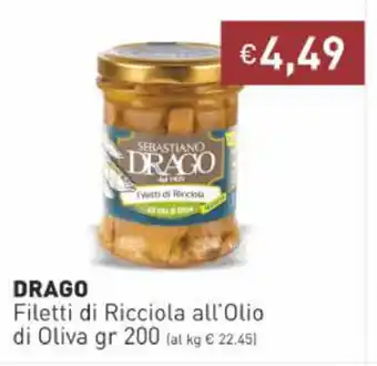 Prezzemolo e Vitale Drago Filetti di Ricciola all'Olio di Oliva 200 gr offerta