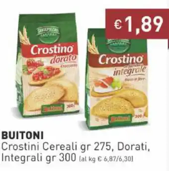 Prezzemolo e Vitale Buitoni Crostini Cereali 275 gr, Dorati, Integrali 300 gr offerta