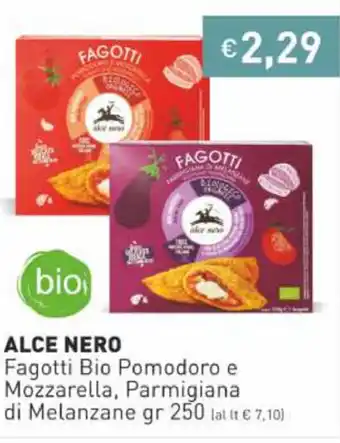 Prezzemolo e Vitale Alce Nero Fagotti Bio Pomodoro e Mozzarella, Parmigiana di Melanzane 250 gr offerta