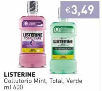 Prezzemolo e Vitale Listerine Collutorio Mint, Total, Verde 600 ml offerta