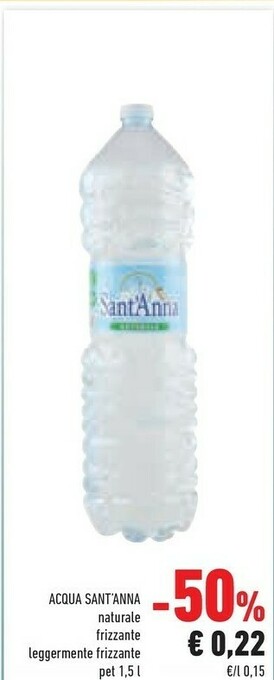 Conad Sant'anna Acqua Minerale Naturale 1500 G(ml) offerta