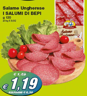 Prix Quality Salame Ungherese I Salumi Di Bepi 120 g offerta