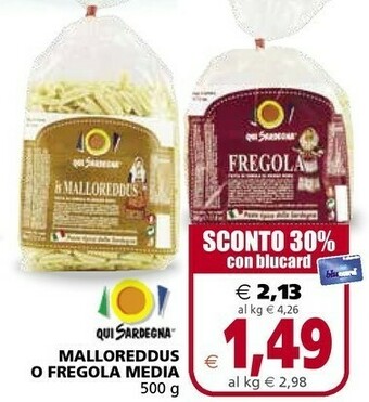 Malloreddus O Fregola Media