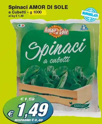 Prix Quality Amor Di Sole Spinaci a Cubetti 1000 g offerta