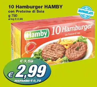 Prix Quality Hamby 10 Hamburger con Proteine di Soia 750 g offerta