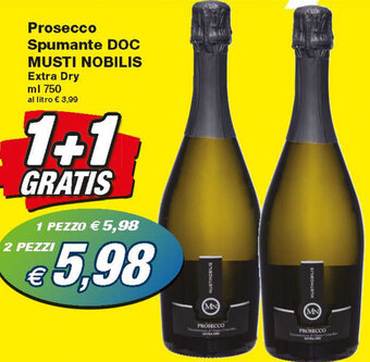 Prix Quality Musti Nobilis Prosecco Spumante DOC Extra Dry 750 ml offerta