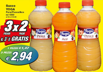 Prix Quality Yoga Succo Pera/Pesca/Ace 1000 ml offerta