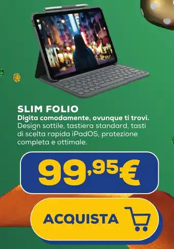 Euronics logitech SLIM FOLIO offerta