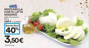 Coop MOZZARELLA FIOR DI LATTE SASSANO palla o bocconcini, 250 g offerta