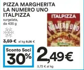 Coop PIZZA MARGHERITA LA NUMERO UNO ITALPIZZA surgelata, da 435 g offerta