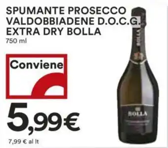 Coop SPUMANTE PROSECCO VALDOBBIADENE D.O.C.G. EXTRA DRY BOLLA 750 ml offerta