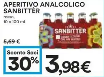 Coop APERITIVO ANALCOLICO SANBITTER rosso, 10 x 100 ml offerta