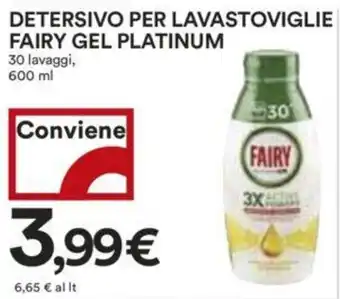 Coop DETERSIVO PER LAVASTOVIGLIE FAIRY GEL PLATINUM 30 lavaggi, 600 ml offerta