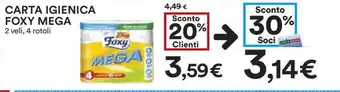 Coop CARTA IGIENICA FOXY MEGA 2 veli, 4 rotoli offerta