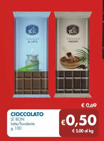 MD Discount CIOCCOLATO LE BON latte/fondente g 100 offerta