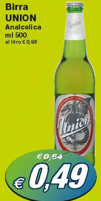 Prix Quality Union Birra Analcolica 500 ml offerta