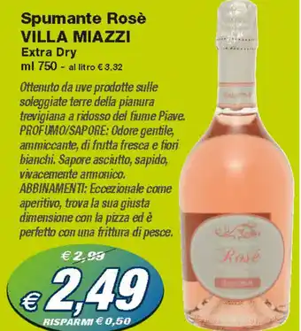 Villa Miazzi Spumante Rosè Extra Dry 750 ml