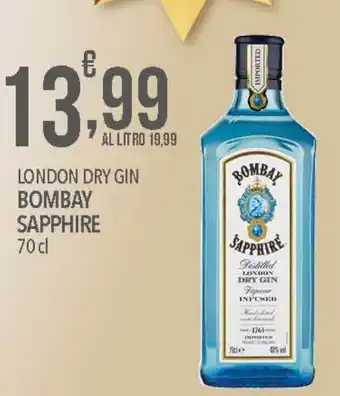 Iper Nonna Isa LONDON DRY GIN BOMBAY SAPPHIRE 70 cl offerta