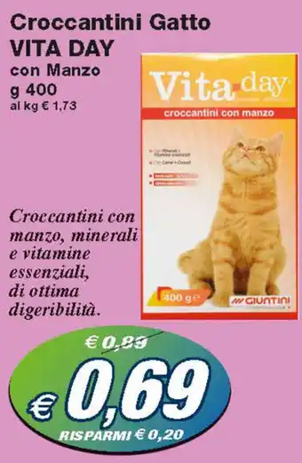Prix Quality Vita Day Croccantini Gatto con Manzo 400 g offerta
