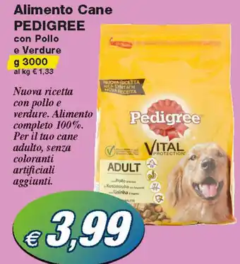 Prix Quality Pedigree Alimento Cane Con Pollo e Verdure 3000 g offerta