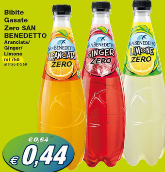 Prix Quality San Benedetto Bibite Gasate Zero Aranciata/Ginger/Limone 750 ml offerta