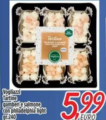 Vogliazzi Tartine gamberi e salmone con philadelphia light gr.240