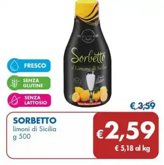MD Discount SORBETTO limoni di Sicilia g 500 offerta