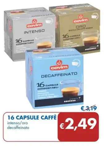MD Discount 16 CAPSULE CAFFÈ intenso/oro decaffeinato offerta