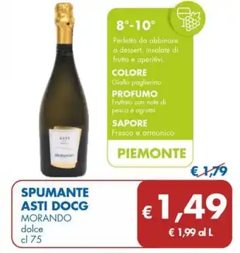 MD Discount SPUMANTE ASTI DOCG MORANDO dolce cl 75 offerta