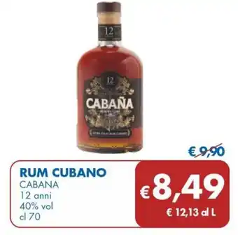 MD Discount RUM CUBANO CABANA 12 anni 40% vol cl 70 offerta