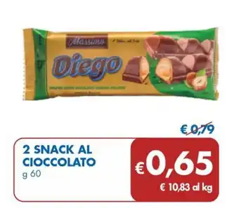 MD Discount 2 SNACK AL CIOCCOLATO g 60 offerta
