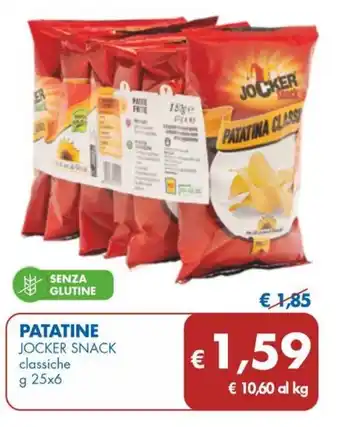 MD Discount PATATINE JOCKER SNACK classiche g 25x6 offerta