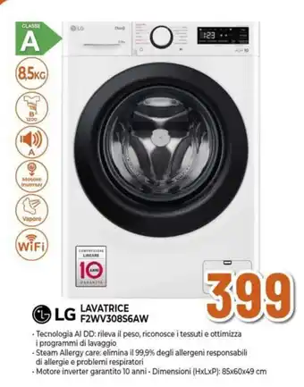 Expert LG LAVATRICE F2WV308S6AW offerta