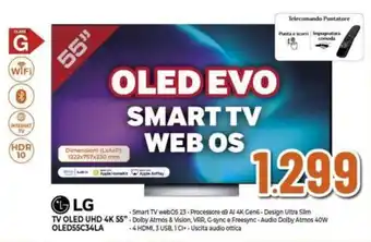 Expert LG TV OLED UHD 4K 55" OLED55C34LA offerta